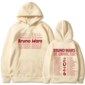 Rapper Bruno Mars Romantic Tour 2026 Graphics Hoodie Men Women Fashion Sweatshirt Loose Casual Aesthetic Trendy Winter Pullover